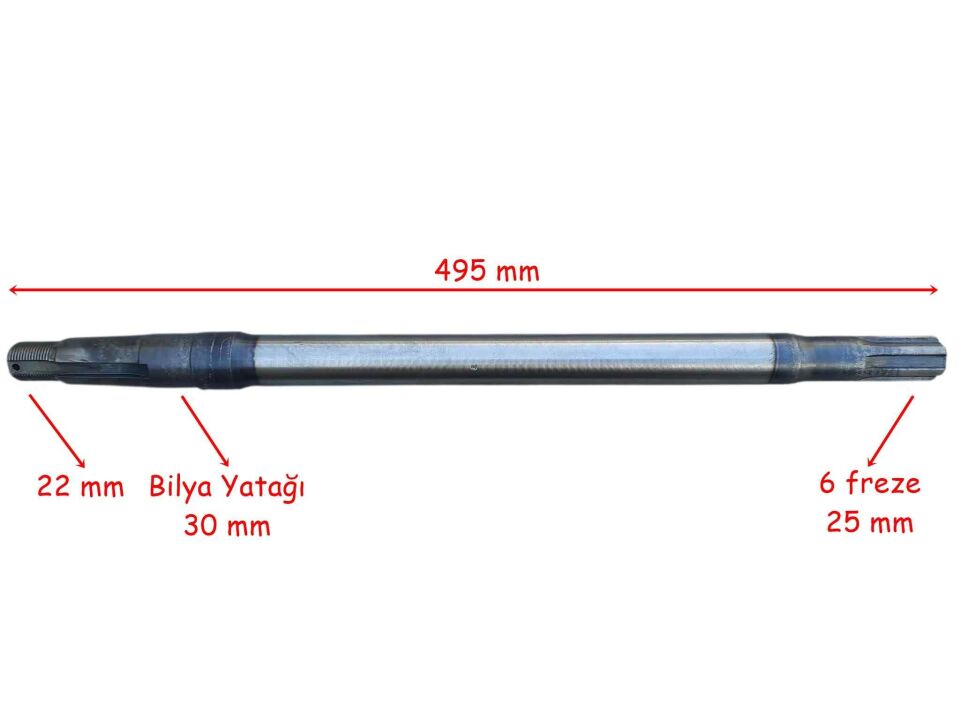 Kuba E-Yük Arabası Aks 495 Mm Bilya Yatağı 30 6 Freze Öm