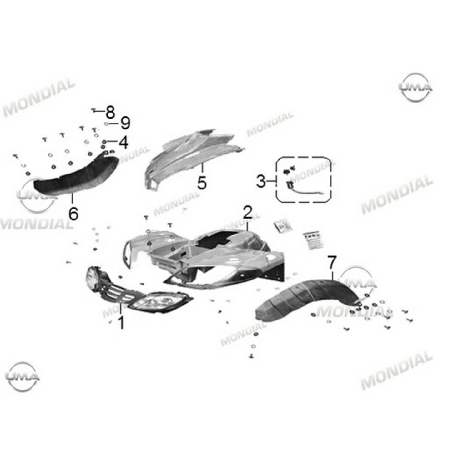 Mondial Atv Terratrack 200 Ön Çamurluk Kırmızı Orj