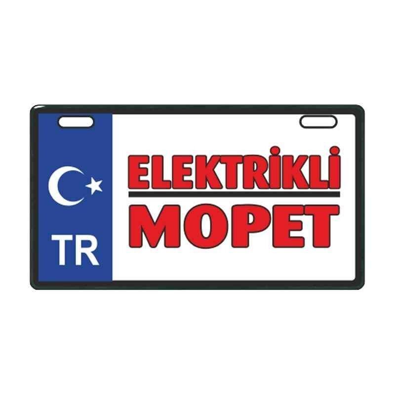 Mavi Elektrikli Mopet E-Bike Plakalık