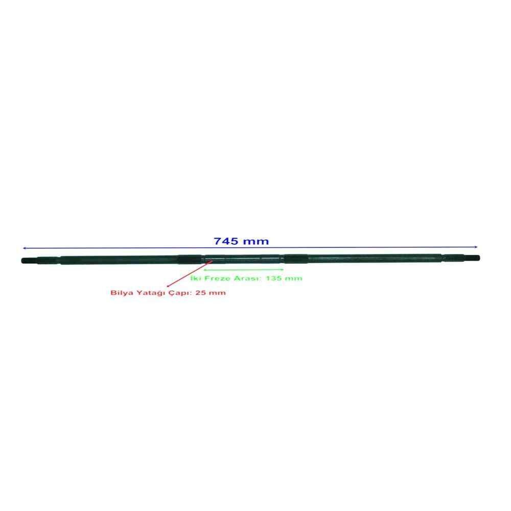 Atv Yuki Şimşek Aks 745 Mm Bilya Yatağı 25 Mm 19 Freze Öm
