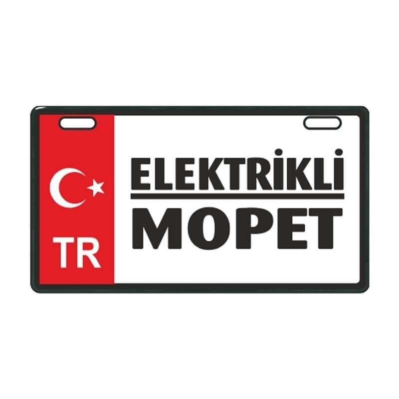 Kırmızı Elektrikli Mopet E-Bike Plakalık