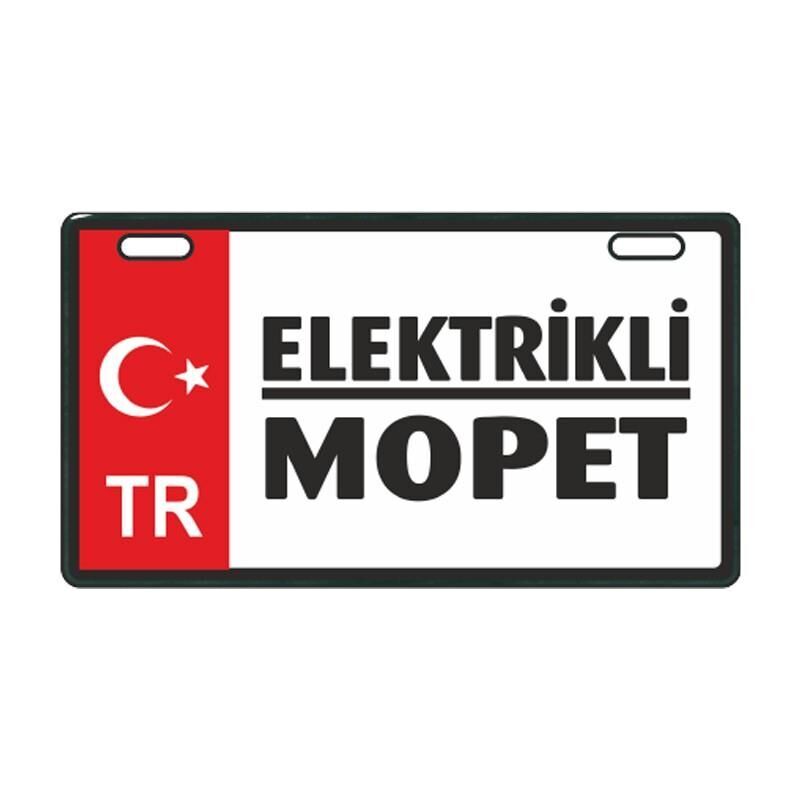 Kırmızı Elektrikli Mopet E-Bike Plakalık