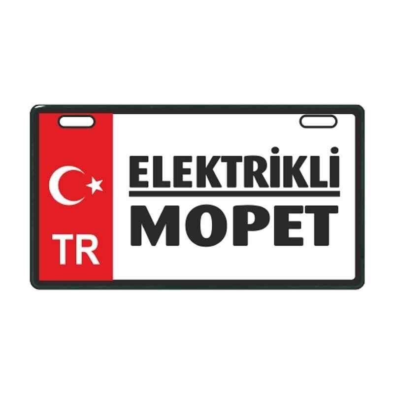 Kırmızı Elektrikli Mopet E-Bike Plakalık