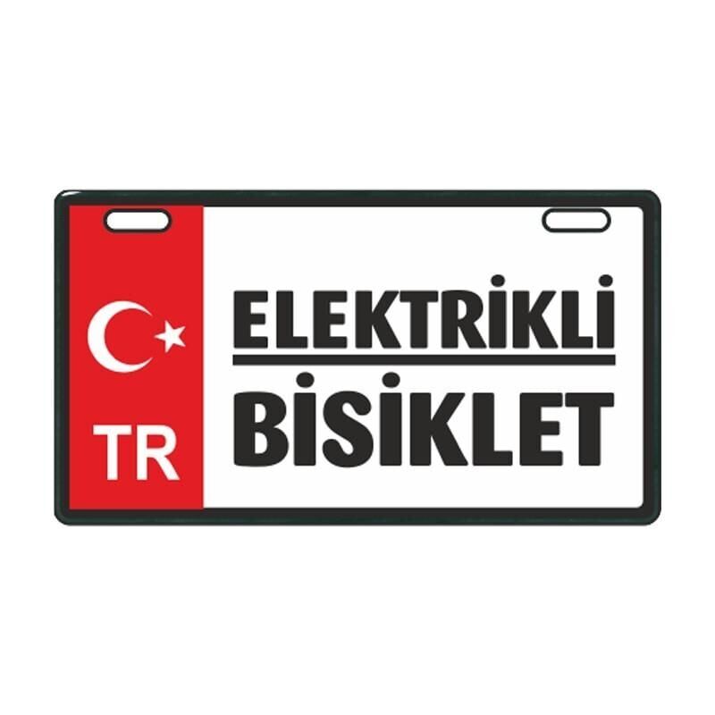 Kırmızı Elektrikli Bisiklet E-Bike Plakalık