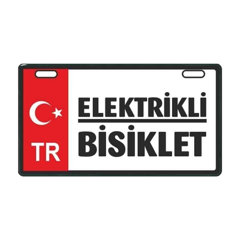 Kırmızı Elektrikli Bisiklet E-Bike Plakalık