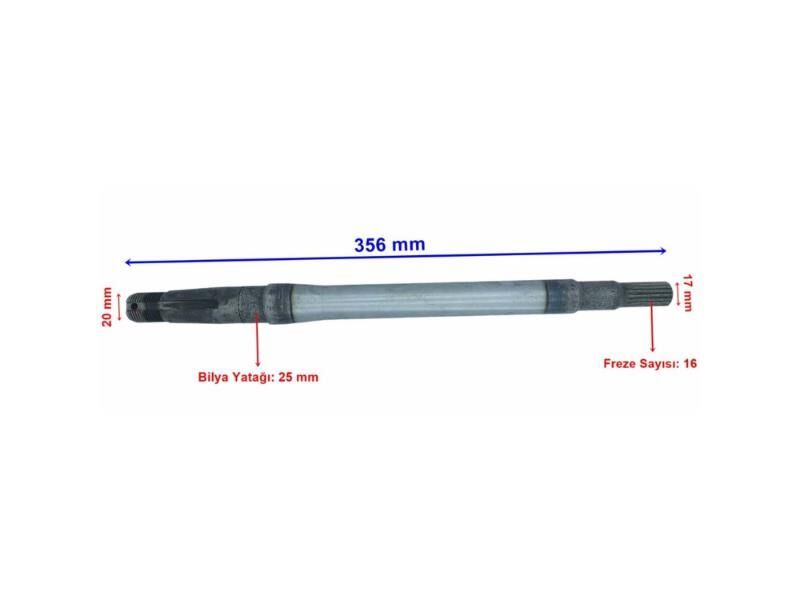 Aks Mili E-Bisiklet/Kamyonet 16 Freze (Kamalı) Uzun Sağ 35.6Cm