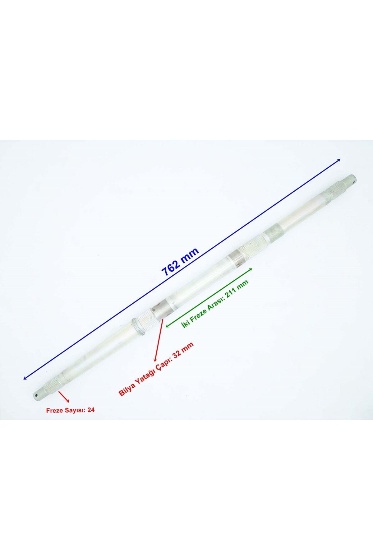 Atv Asya Toros 150 Aks 762 Mm Tek Yivli Bilya Yatağı 32 Mm 24 Freze Öm