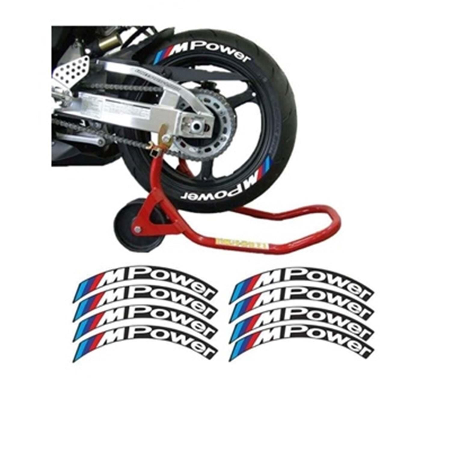 Lastik Yanak Yazısı M Power Beyaz 3D