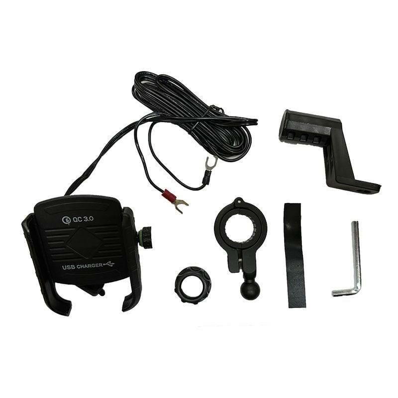 SEVGENT Universal Motosiklet Usb Li Gidon Bağlantılı Telefon Tutucu