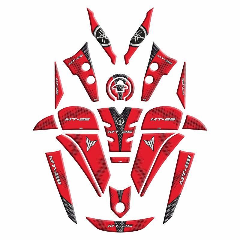 Yamaha Mt25 2020 - 2024 Uyumlu Full Tank Pad Set 004