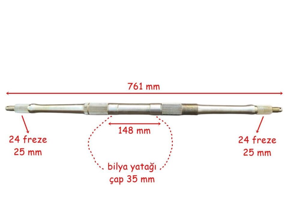 Kuba Atv Hussar 220T Aks 761 Mm Tek Yivli Sekmanlı Bilya Yatağı 35 24 Freze Öm