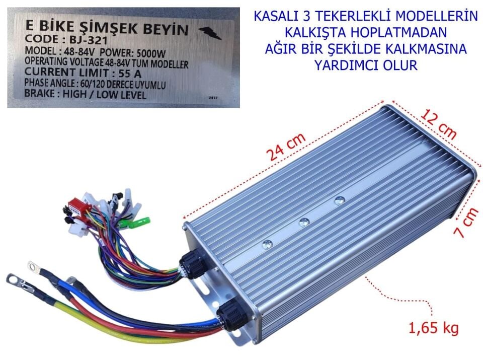 E-Bis Hız Kontrol Cdi Akıllı Beyin 48-84V 5000W 55A Geniş Kasa