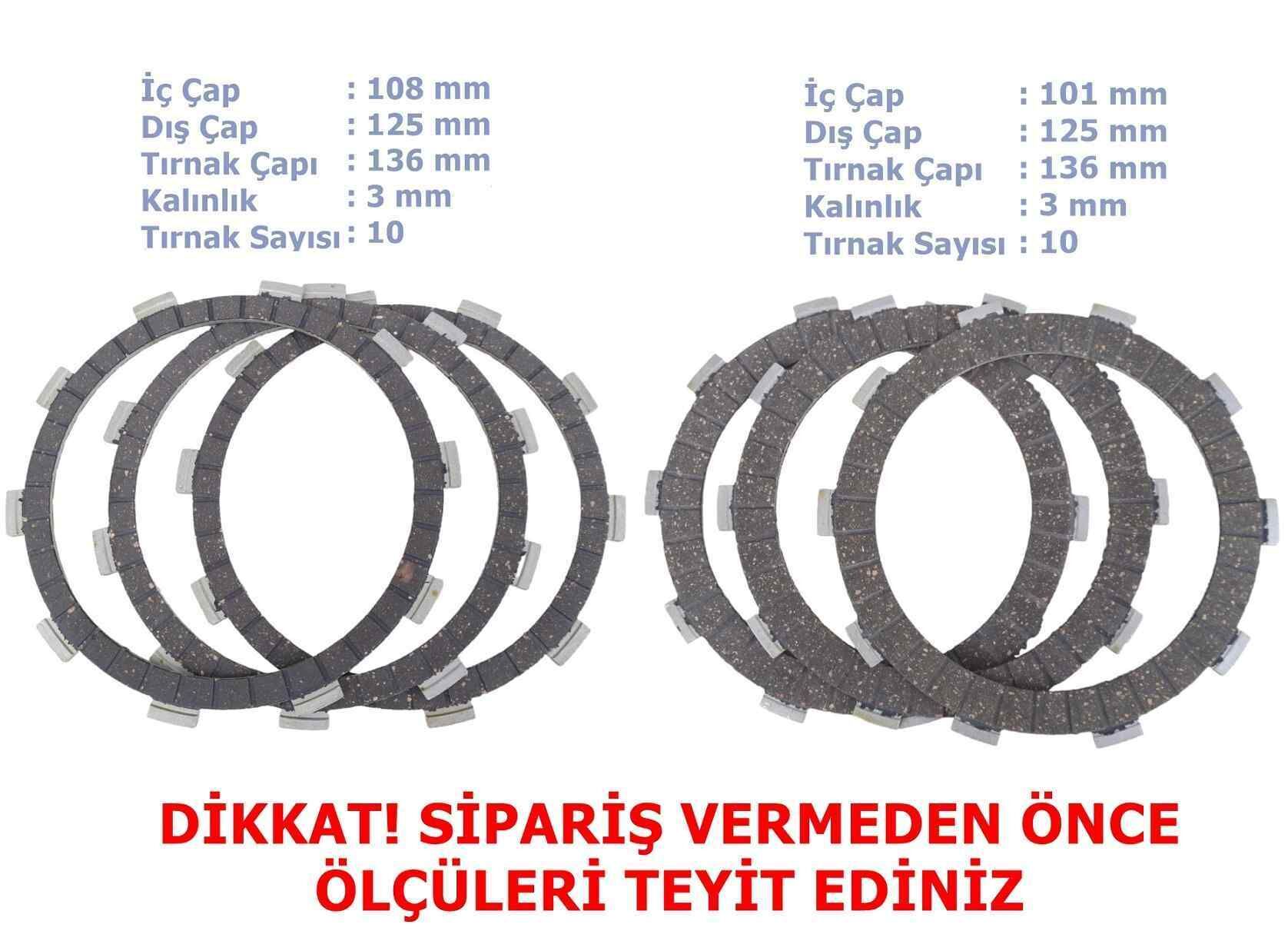 CF NK250 SR250 SR450 DEBRİYAJ BALATASI 3+3 E5 (2022-....) 10T 101/108-125-135 mm