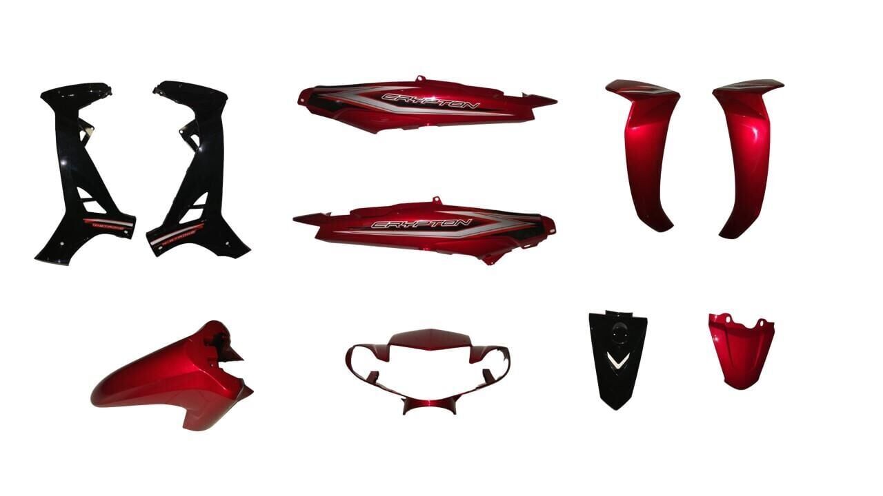 Yamaha Crypton C8 Kaporta Seti 10 Parça Kırmızı (2010-2014)