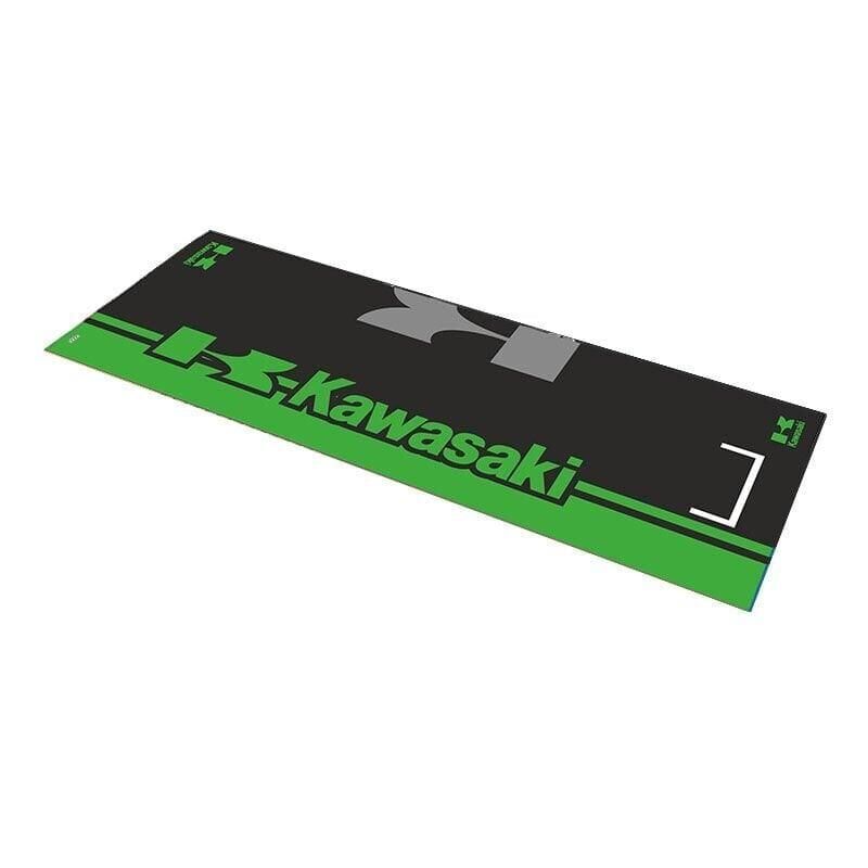 Kawasaki Yeşil Desenli 80 X 220 Cm Kaydırmaz Motosiklet Halısı 80 220