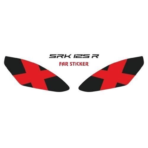 Rks Srk 125 R 2023 - 2025 Uyumlu Far Sticker Kırmızı X