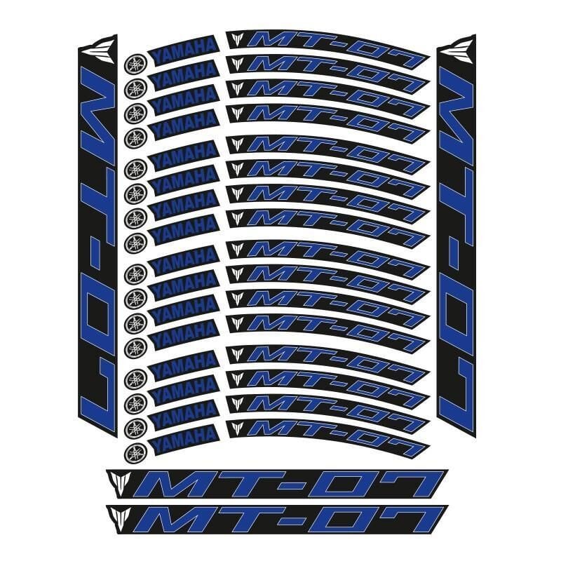 Yamaha Mavi Baskı Mt-07 Uyumlu 1 Set Jant Şeridi