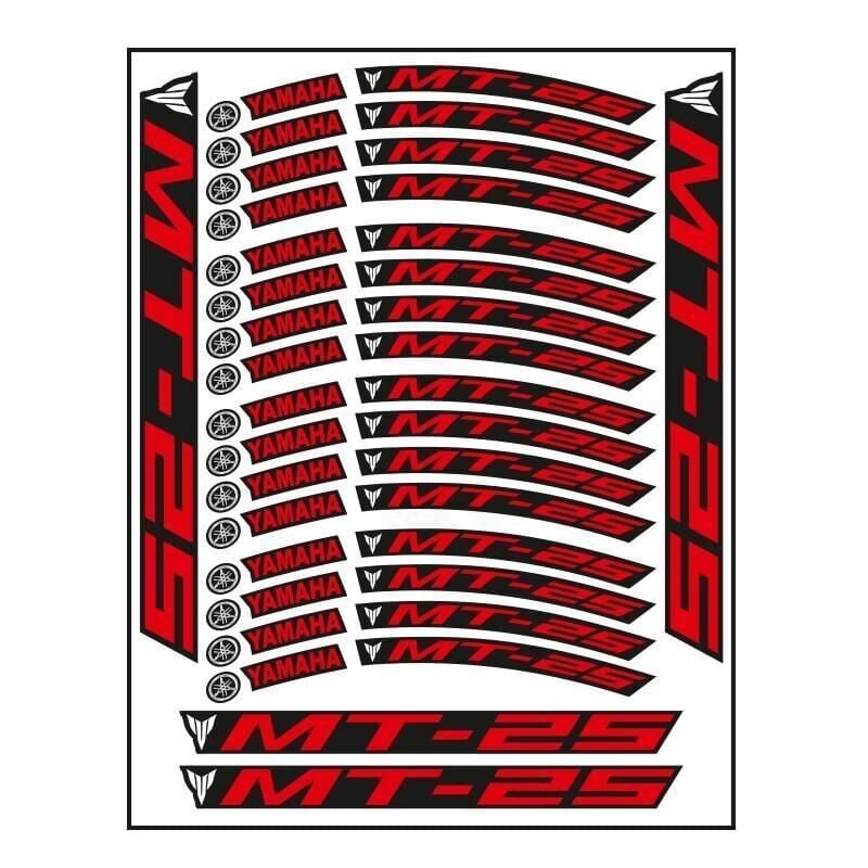 Yamaha Kırmızı Baskı Mt-25 Uyumlu 1 Set Jant Şeridi
