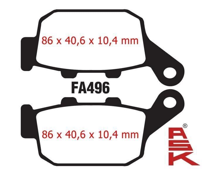 Mondial Rx3İ Evo Arka Fren Disk Balatası Fa496 Ask (2016-....)