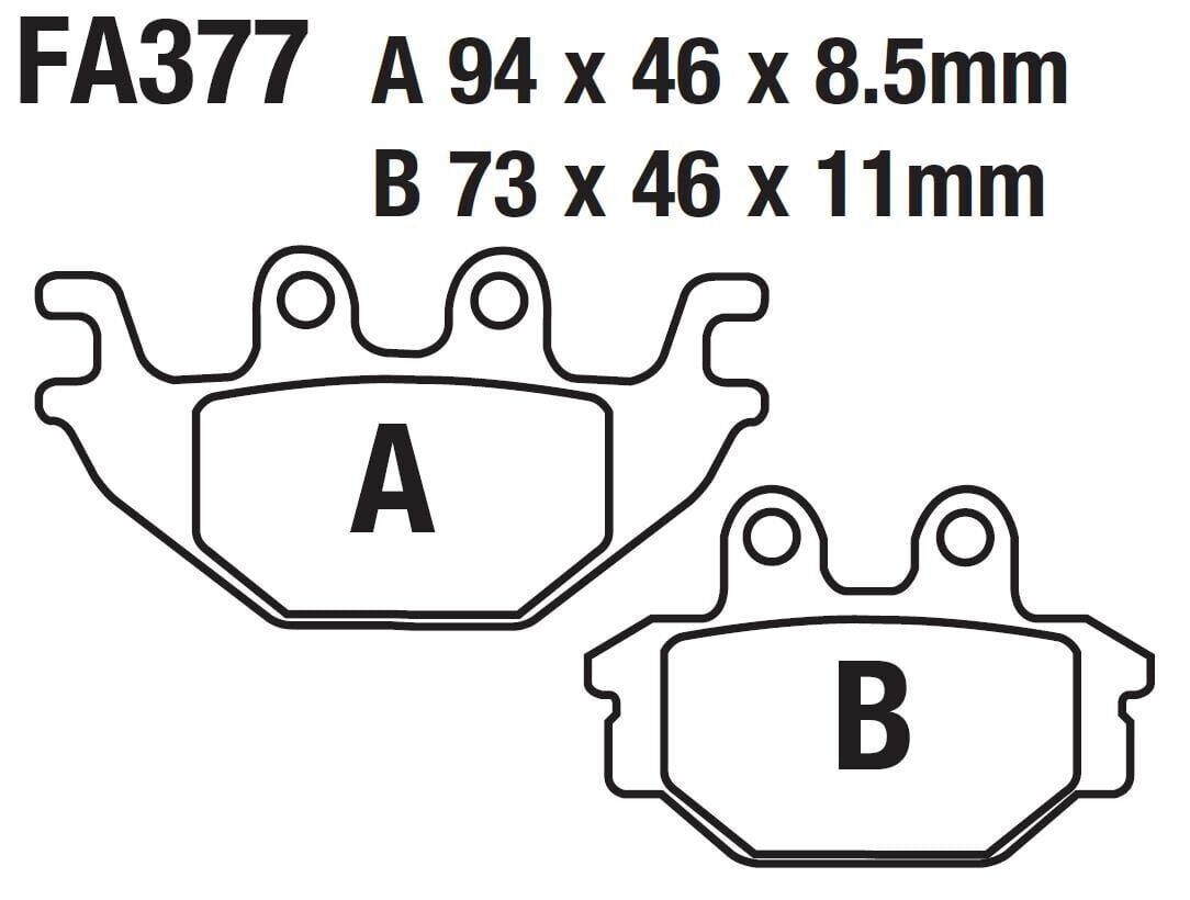 Yamaha Arka Fren Disk Balatası Fa377 Mt 125- Yzf-R 125