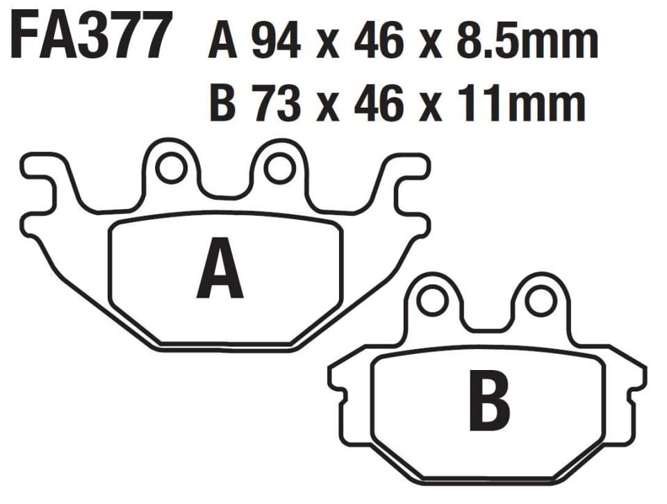 Yamaha Arka Fren Disk Balatası Fa377 Mt 125- Yzf-R 125